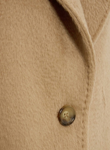 Maxi camel coat in alpaca and wool