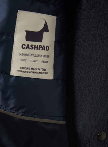 Blue alpaca and wool parka