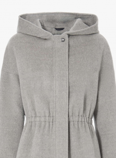Parka aus Alpaka und Wolle in Grau