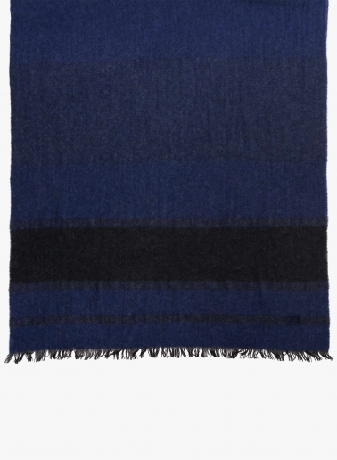 Maxi sciarpa in cashmere blu con dettaglio lurex