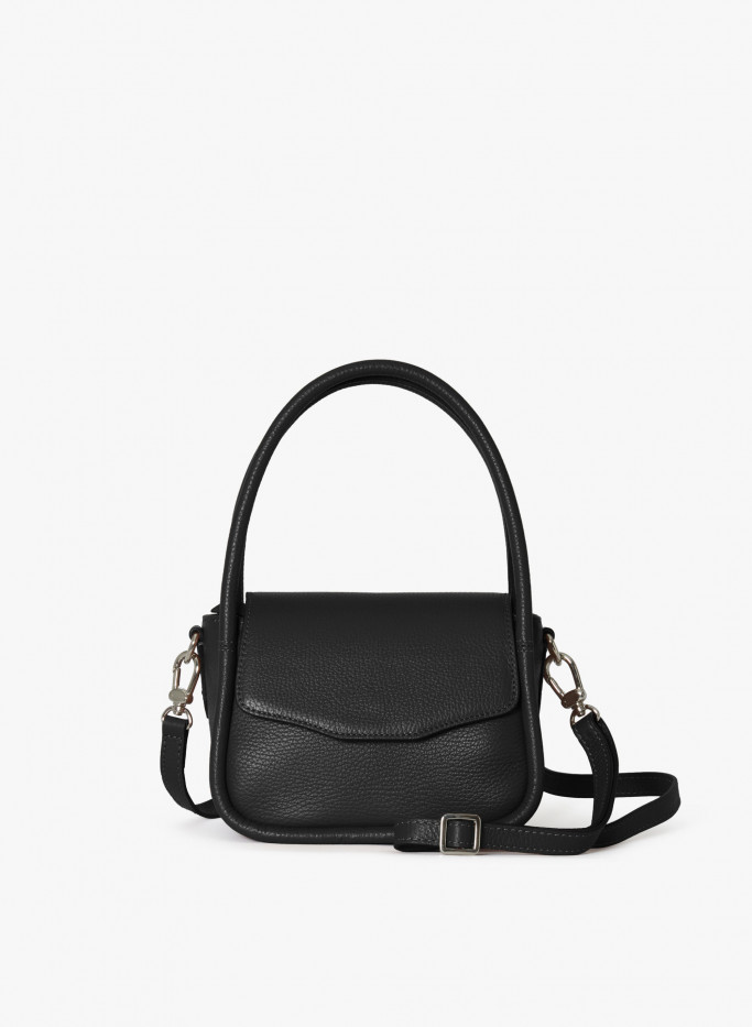 Small black leather shoulder bag | Cinzia Rocca