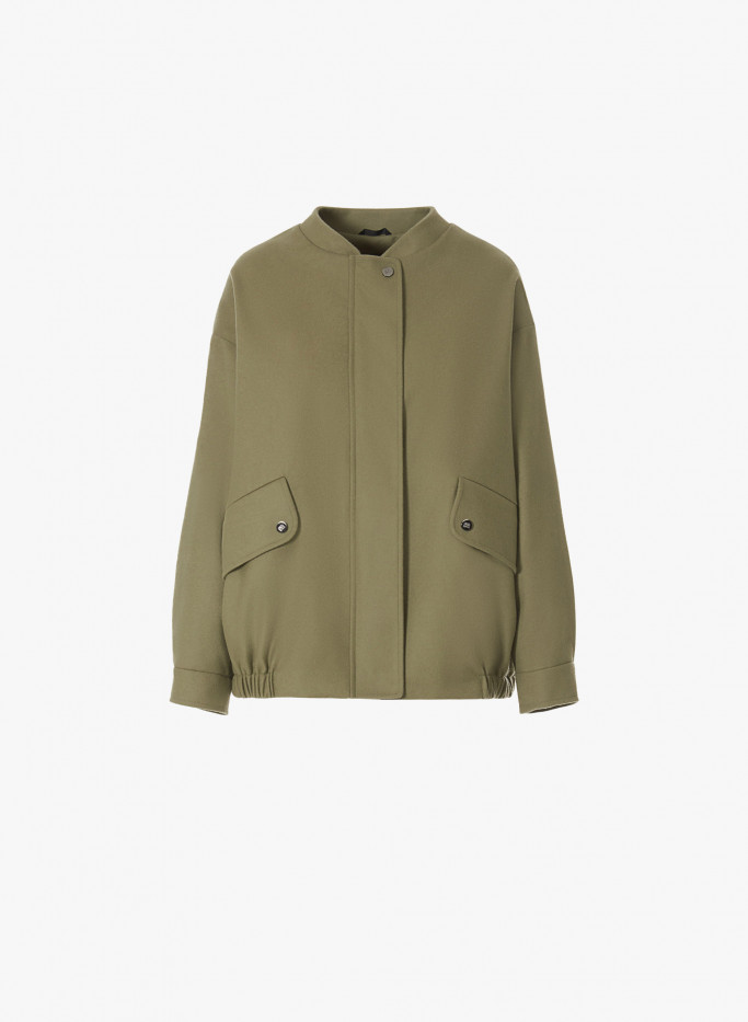 Green wool bomber jacket