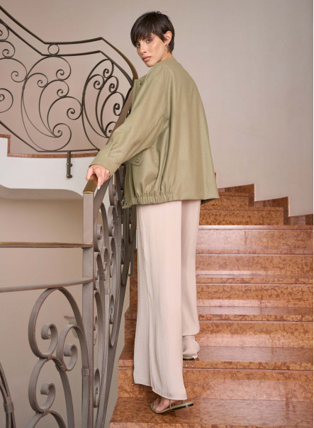 Bomber verde in lana