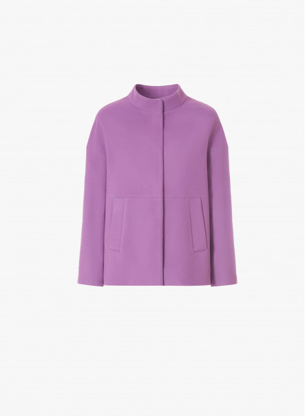 Lilac color wool jacket with mandarin collar | Cinzia Rocca