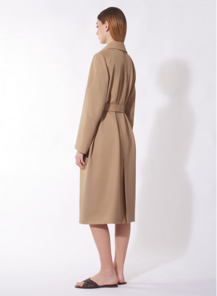 Hemdkragenmantel beige aus Wolle