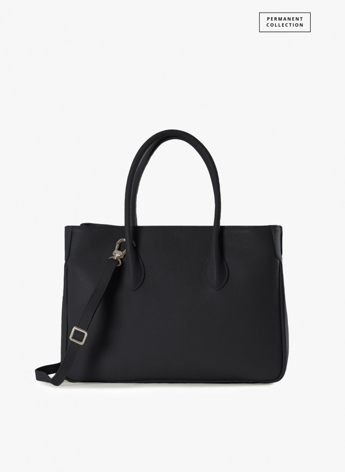 Black Tote bag in genuine leather | Cinzia Rocca