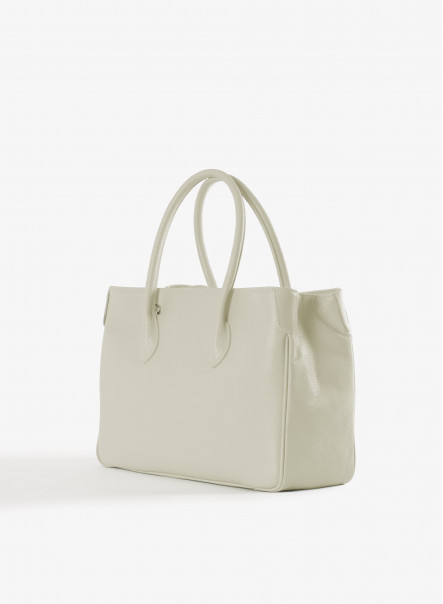 White Tote bag in genuine leather