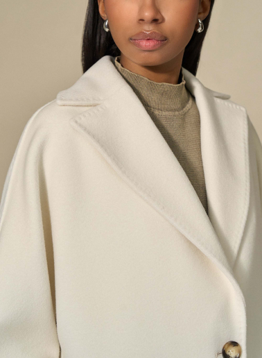 Maxi cappotto oversize bianco in pura lana