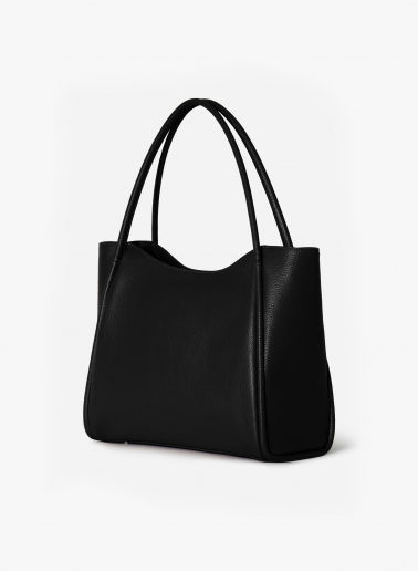 Shopper in pelle nera