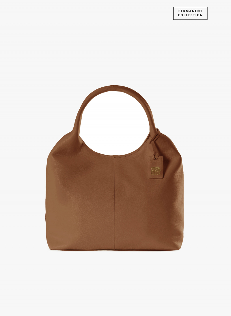 Maxi borsa a spalla color tabacco