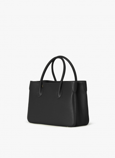 Leder-Tote Bag in Schwarz
