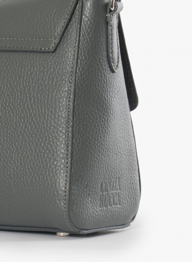 Handtasche aus Leder in Grau