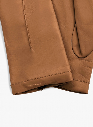 Handschuhe mit Naht aus Nappaleder in Camel