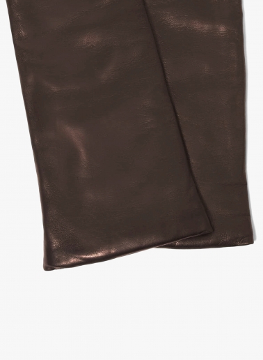 Long brown nappa leather gloves