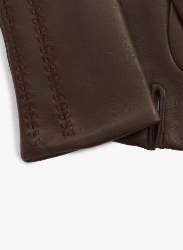 Handschuhe mit Naht aus Nappaleder in Braun