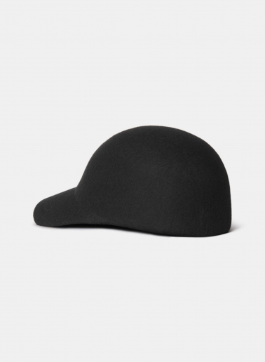 Black wool felt baseball hat