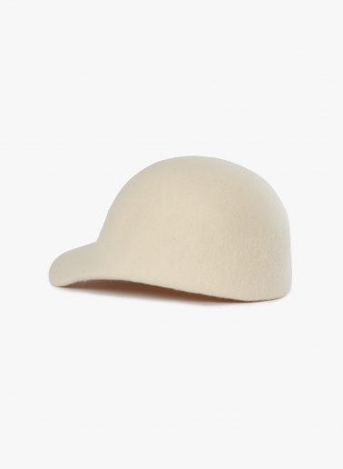Baseball-Cap aus Wollfilz in Weiß