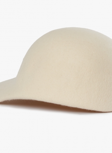Baseball-Cap aus Wollfilz in Weiß