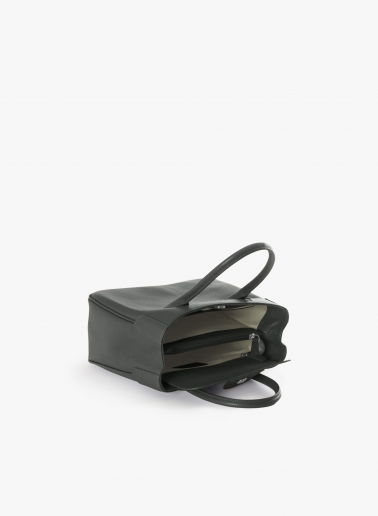 Kleine Tote Bag aus Leder in Grau