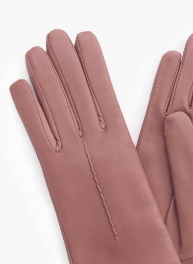 Handschuhe mit Naht aus Nappaleder in Rosa