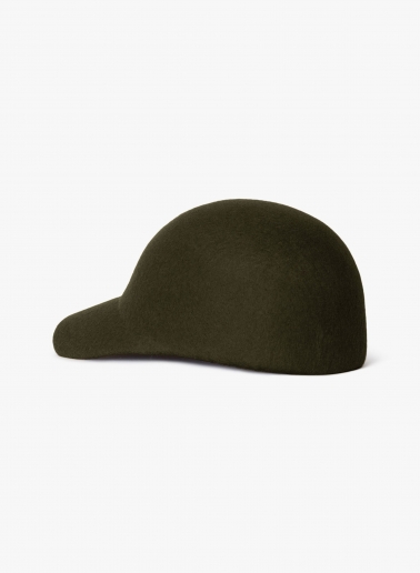 Baseball-Cap aus Wollfilz in Militärgrün