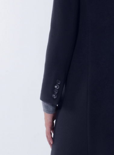 Blue pure wool coat with masculine cut