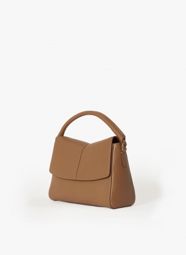 Handtasche aus Leder in Tabak