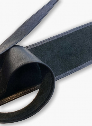 Schärpe aus Leder in Schwarz