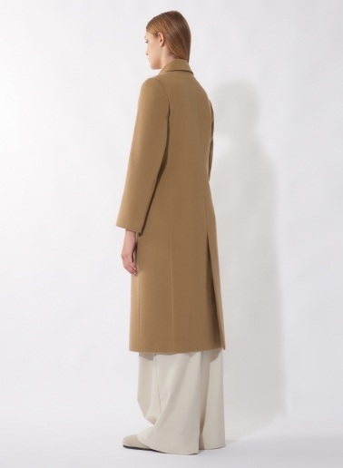 Maximantel mit maskulinem Schnitt aus reinem Cashmere in Camel