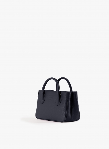 Mini Tote Bag aus Leder in Blau