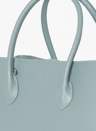 Tote Bag aus Leder in Hellblau