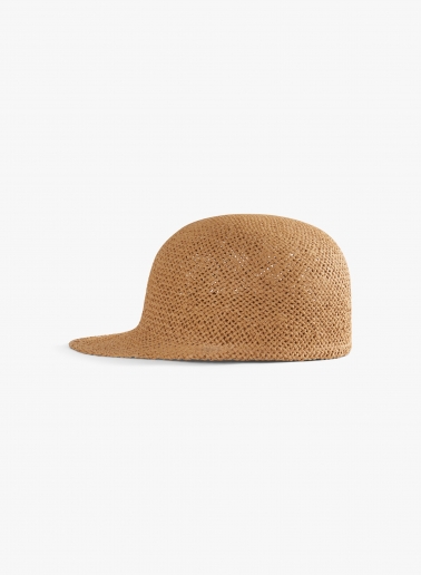 Baseballkappe aus Stroh in camel
