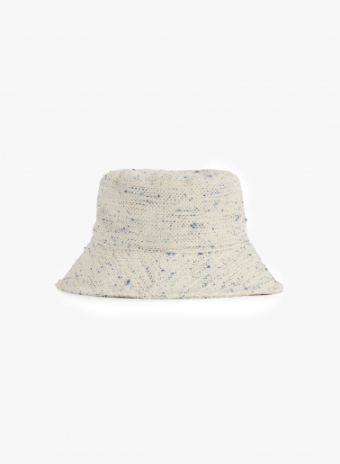 Light blue bouclé fabric fisherman's hat