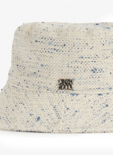 Light blue bouclé fabric fisherman's hat