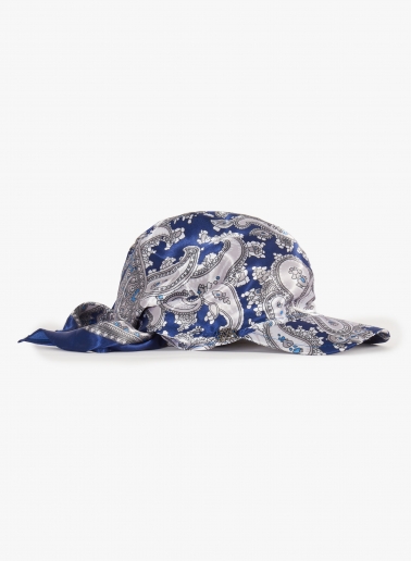 Blue visor scarf hat