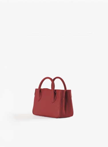 Mini Tote Bag aus Leder in Rot
