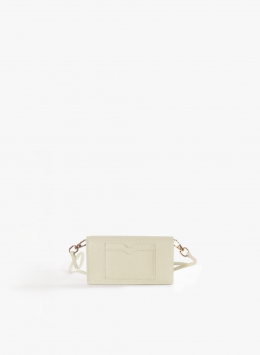Handytasche aus Leder in Beige