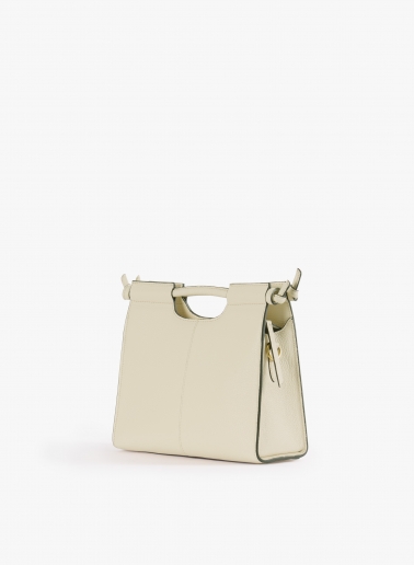 Handtasche mit Schulterriemen aus Leder  in Beige