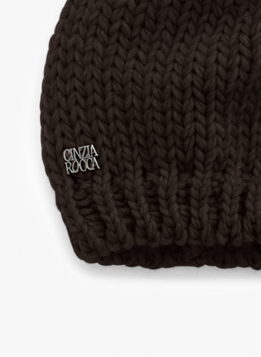Brown knitted hat