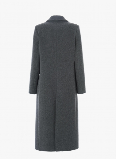 Maxi grey wool coat with masculine cut