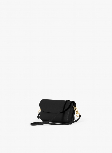 Handytasche aus Leder in Schwarz