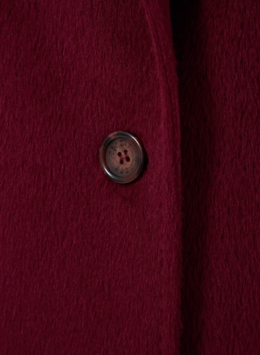 Maxi burgundy coat in alpaca and wool