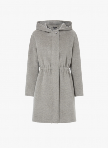 Parka aus Alpaka und Wolle in Grau