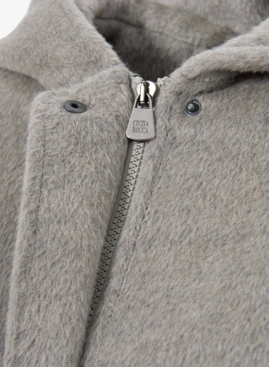 Grey alpaca and wool parka