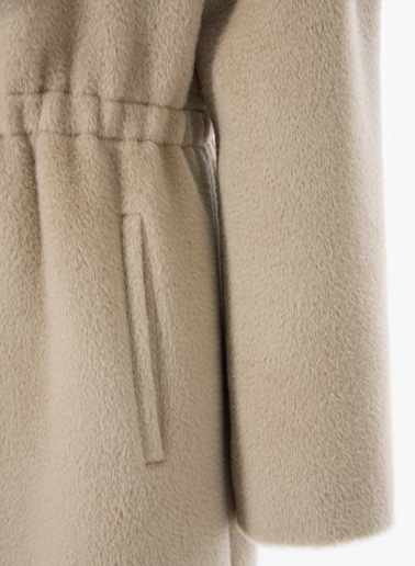 Beige alpaca and wool parka