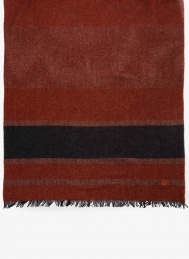 Maxi terracotta colour cashmere scarf with lurex details
