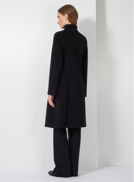 Wool and cashmere black coat