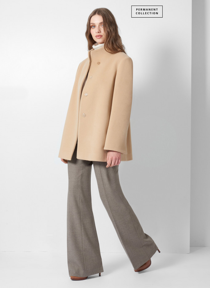Wool and cashmere camel short coat - Cinzia Rocca