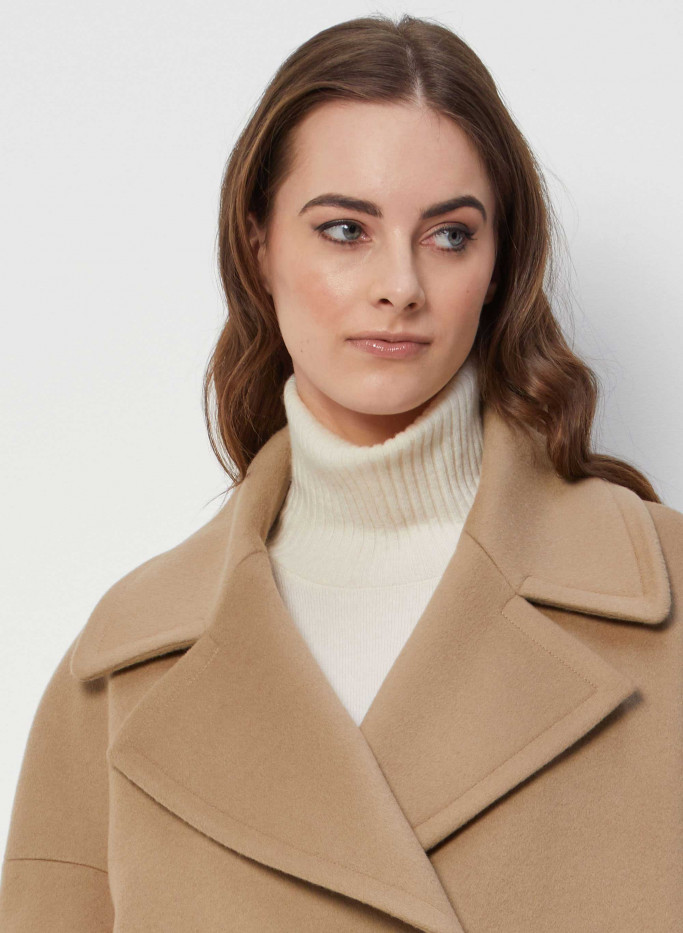 Recycled wool and cashmere camel peacoat - Cinzia Rocca