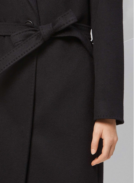 Cashmere belted coat with notch collar